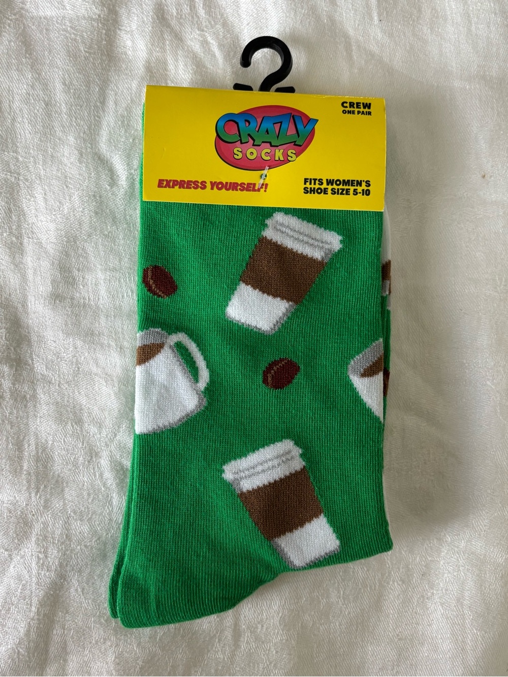 Men’s Green Coffee Cup Crew Socks